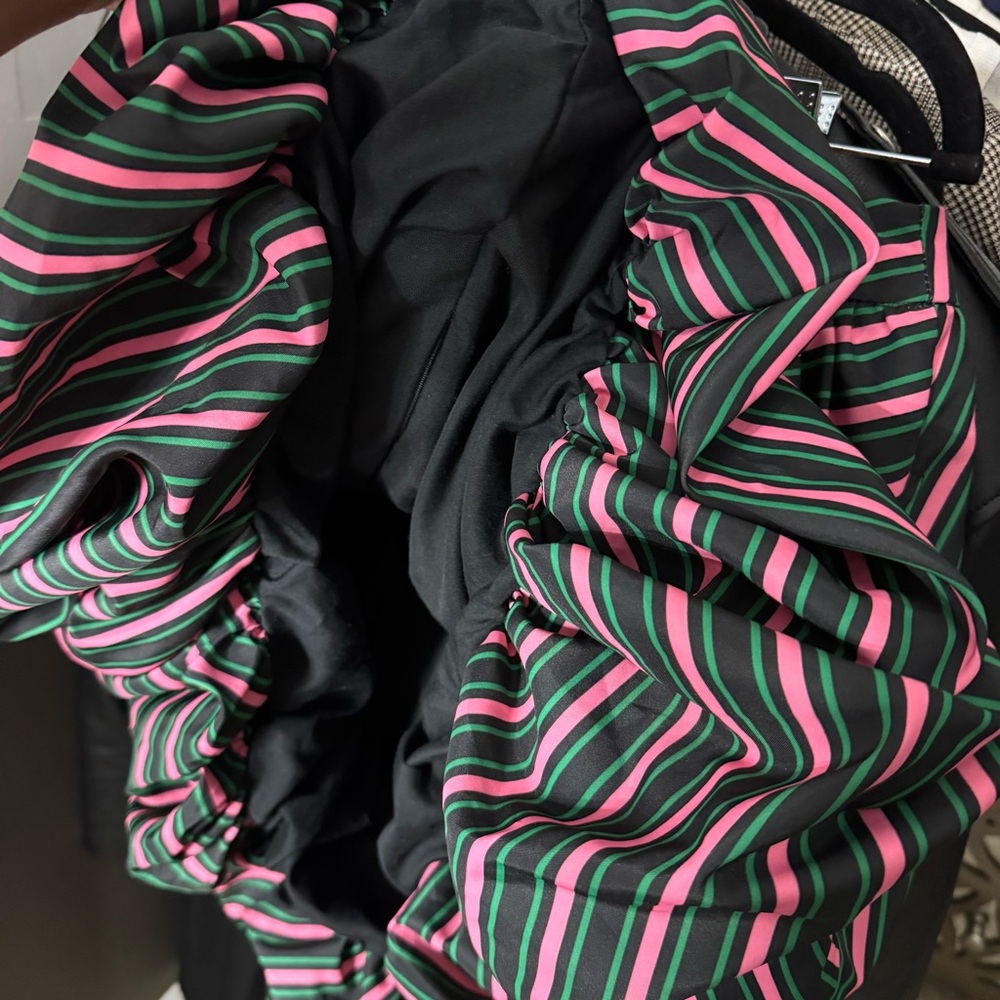 Wicked Women's Striped Bubble Mini Skirt - Pink and Green - Picture 4 of 7